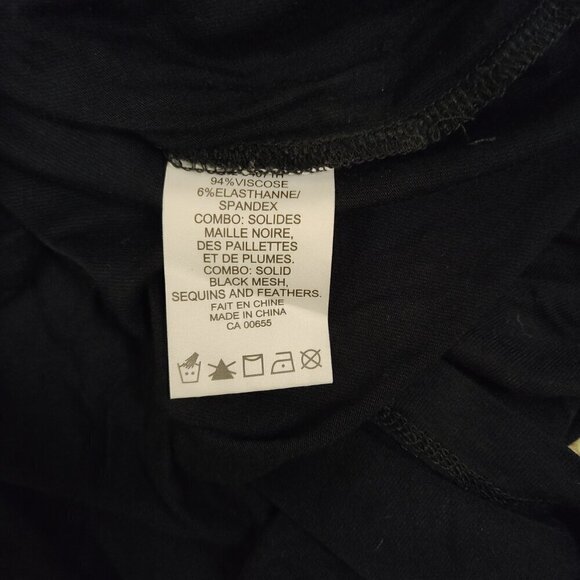 New Noir Sequined Sleeveless Blouse Top Feathery Accents Stretch Black Size 3X - Picture 4 of 7